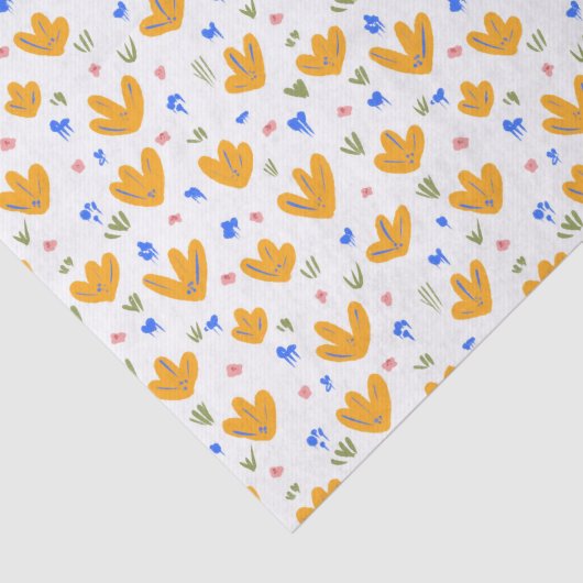 stijlgeel bloemenpatroon tissuepapier (Detail)