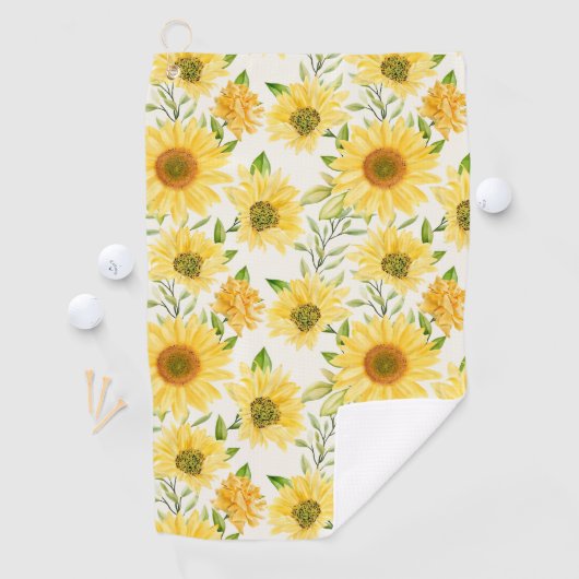 Stijlgeel zonnebloem golfhanddoek (Insitu)