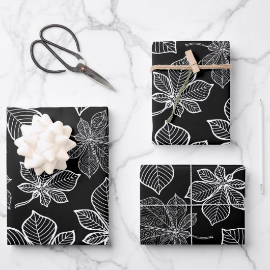 Stijlgevende bladeren 3 inpakpapier vel (Voorkant)