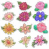  stijlgeverfde bloemen sticker (Voorkant)