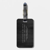 Stijlgrijs rood monogram modern bagagelabel (Achterkant verticaal)