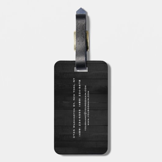 Stijlgrijs rood monogram modern bagagelabel (Achterkant verticaal)