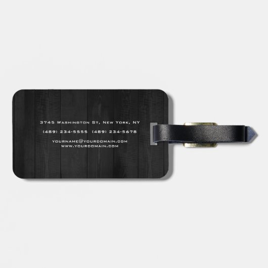 Stijlgrijs rood monogram modern bagagelabel (Achterkant horizontaal)