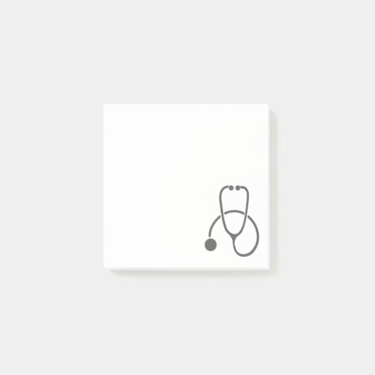 Stijlgrijze Stethoscoop op pastblauw Post-it® Notes (Voorkant)
