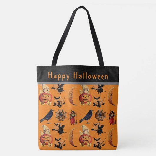  stijlhalloween Patroon Grote Canvas tas (Voorkant)
