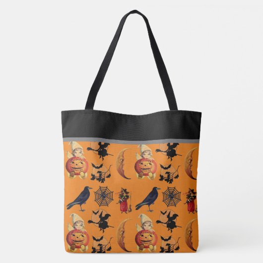  stijlhalloween Patroon Grote Canvas tas (Achterkant)