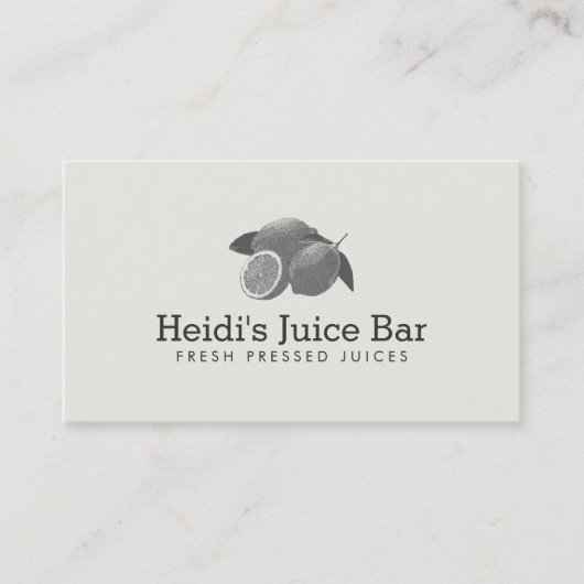  stijlillustratie van citroenen op ivoor visitekaartje (Voorkant)
