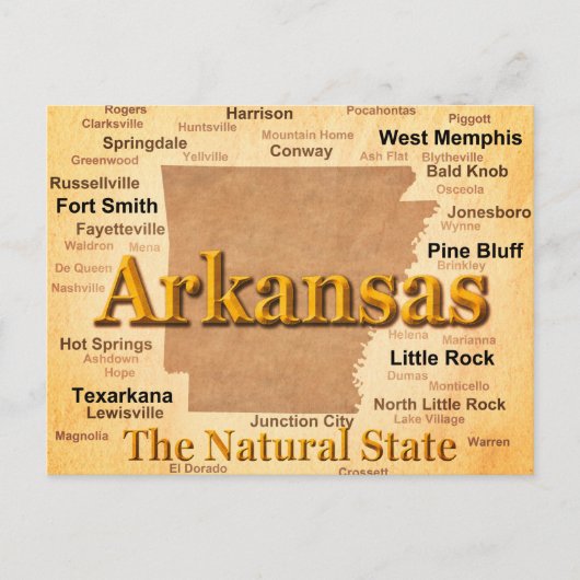  stijlkaart Arkansas Briefkaart (Voorkant)