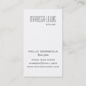 Stijlkaart met stijlvolle, -wasdroger voor nagelat visitekaartje (Achterkant)