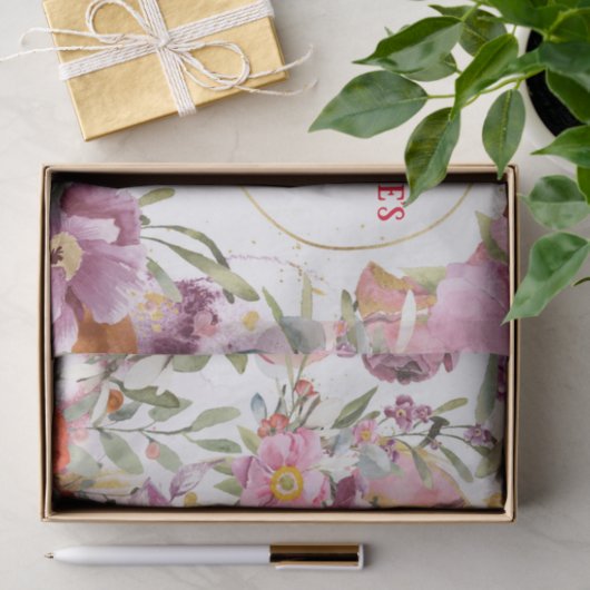  stijlkardinalen amid pasteelbloemen tissuepapier (Geschenk)