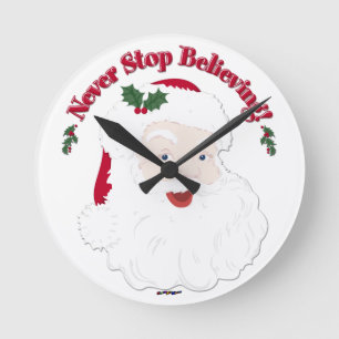  stijlkerstman houdt nooit op te geloven ronde klok