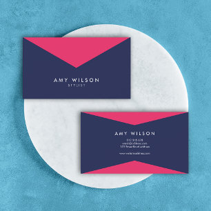 Stijlkleurblok Levendig roze blauw modern Visitekaartje