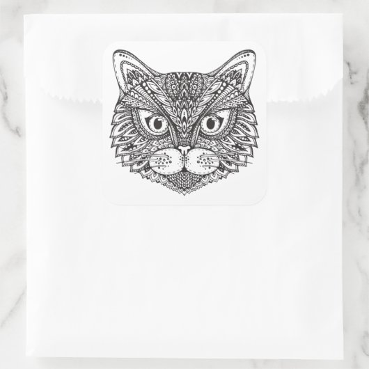 Stijlkop Vierkante Sticker (Tas)