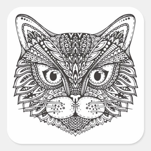 Stijlkop Vierkante Sticker (Voorkant)