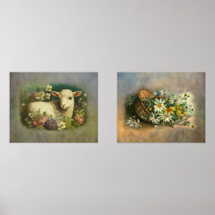  Stijllamp en Bloemmand Mooi Muurkunst Sets