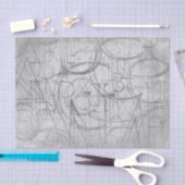 stijlletters en -nummers | Zwart-wit Tissuepapier (Craft)