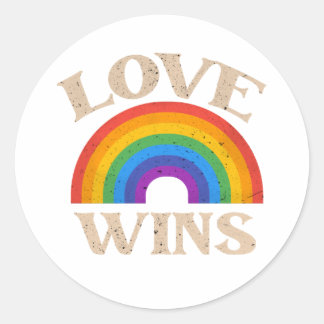 stijlliefde wint regenboog LGBTQ Pride Ronde Sticker