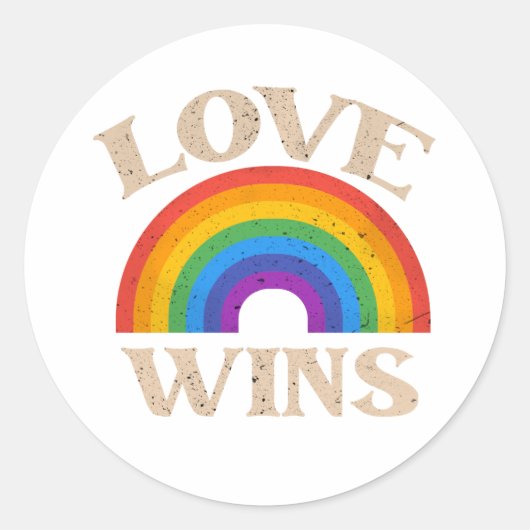  stijlliefde wint regenboog LGBTQ Pride Ronde Sticker (Voorkant)