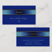 Stijllijst | Classy Elegant Professional Blue Visitekaartje (Voorkant / Achterkant)