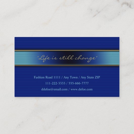 Stijllijst | Classy Elegant Professional Blue Visitekaartje (Achterkant)