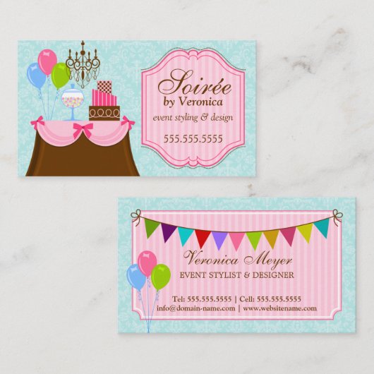 Stijllijst en ontwerp van gebeurtenissen visitekaartje (Voorkant / Achterkant)