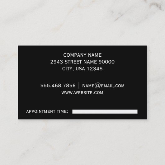 Stijllijst | Glitter Script (afsprakenkaart) Afsprakenkaartje (Achterkant)