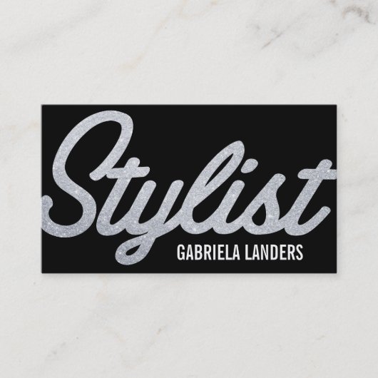 Stijllijst | Glitter Script (afsprakenkaart) Afsprakenkaartje (Voorkant)
