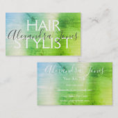 Stijllijst groen geborsteld metaal visitekaartje (Voorkant / Achterkant)