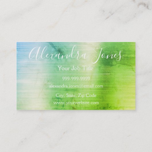 Stijllijst groen geborsteld metaal visitekaartje (Achterkant)