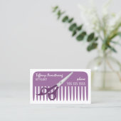 Stijllijst/Hairdresser Paars Visitekaartje (Staand voorkant)