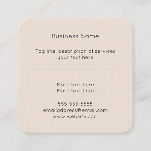 Stijllijst met modes vierkante visitekaartje (Achterkant)