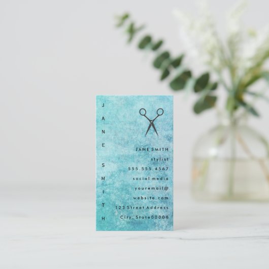 Stijllijst met Posh Blue Grey Texture Visitekaartje (Staand voorkant)