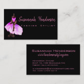 Stijllijst met roze dress-Mode Visitekaartje (Voorkant / Achterkant)