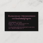 Stijllijst met roze dress-Mode Visitekaartje (Achterkant)