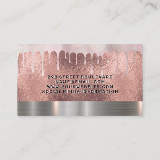 Stijllijst | Mua Roos Gold Foil | Bokeh Drip Visitekaartje (Achterkant)