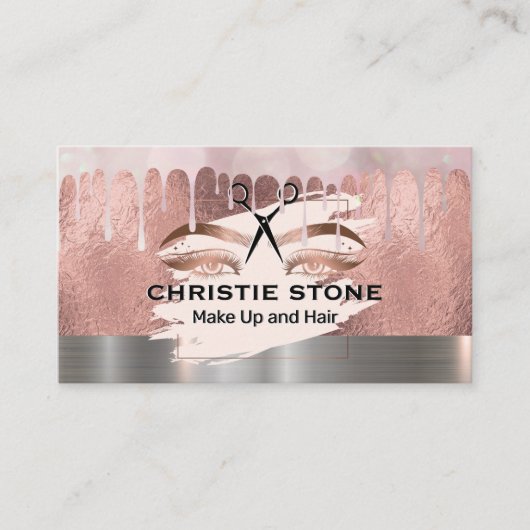 Stijllijst | Mua Roos Gold Foil | Bokeh Drip Visitekaartje (Voorkant)