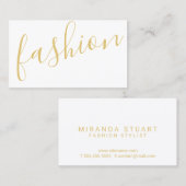 Stijllijst professionele moderne witte en goudMode Visitekaartje (Voorkant / Achterkant)