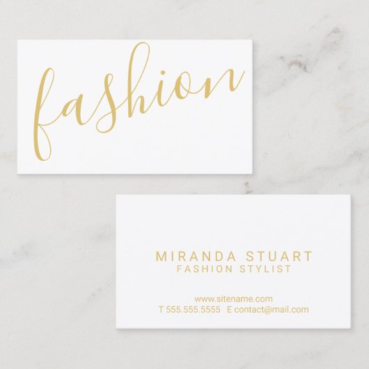 Stijllijst professionele moderne witte en goudMode Visitekaartje (Voorkant / Achterkant)