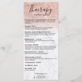 Stijllijst roos goudglitter marmer menu (Voorkant)