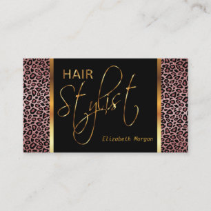 Stijllijst van het haar in een Stusty Roos Leopard Visitekaartje