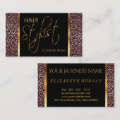 Stijllijst van het haar in een Stusty Roos Leopard Visitekaartje (Voorkant / Achterkant)