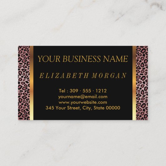 Stijllijst van het haar in een Stusty Roos Leopard Visitekaartje (Achterkant)