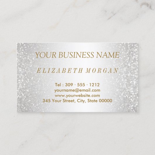 Stijllijst van het haar in een Witte Glitter en Fl Visitekaartje (Achterkant)
