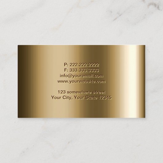 Stijllijst van wolmetaal Bronze Hair Visitekaartje (Achterkant)