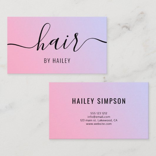 Stijllijst voor gradiënt Modern Haar Visitekaartje (Voorkant / Achterkant)