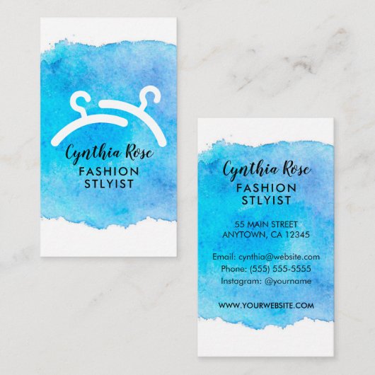 Stijllijst waterverf Mode Visitekaartje (Voorkant / Achterkant)