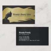 Stijllijst zwart-wit lange haarklop visitekaartje (Voorkant / Achterkant)