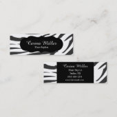 Stijllijst zwart-wit Zebra Mini Visitekaartje (Voorkant / Achterkant)