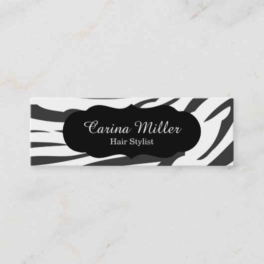 Stijllijst zwart-wit Zebra Mini Visitekaartje (Voorkant)