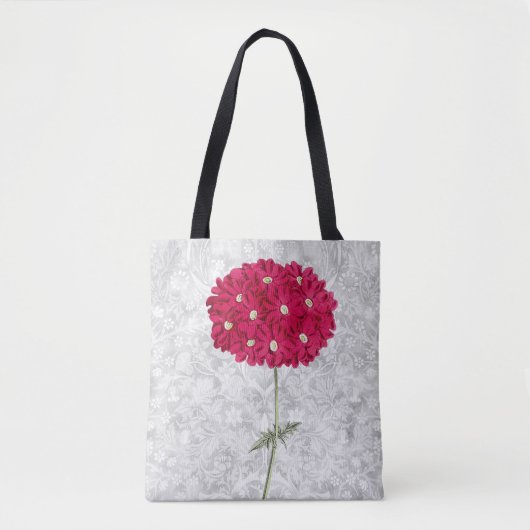  Stijlmagenta Hydrangea Bloemventilator Canvas tas (Voorkant)